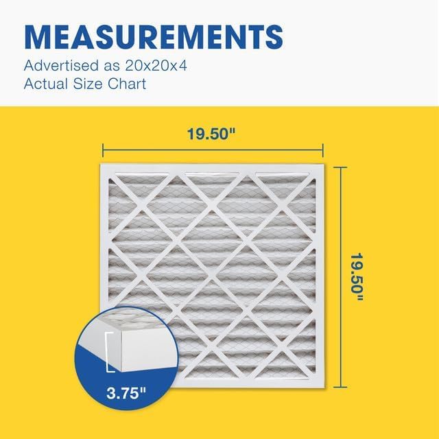 Aerostar 20x20x4 MERV 8 Air Filter 2 Pack - HVAC Furnace Replacement