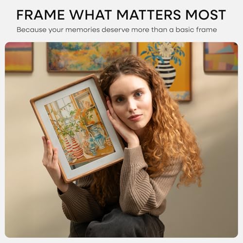 Homeforia Walnut 24x30 Mortise & Tenon Picture Frame with 18x24 Mat and Glass