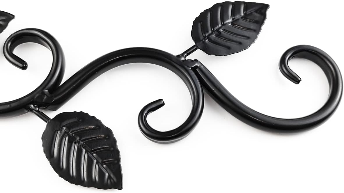 TIHOOD Wall Hook Plant Brackets - Durable Metal Iron Hangers for Outdoor Decor | Black, 2PCS