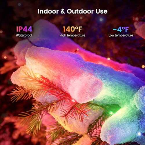 YEELIGHT 66ft 200 LED Color Changing Smart Christmas Lights with Remote & Bluetooth - Music Sync, Indoor/Outdoor