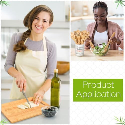 Religious Christmas Gift Set for Women - Christian Kitchen Utensils & Bamboo Cutting Board