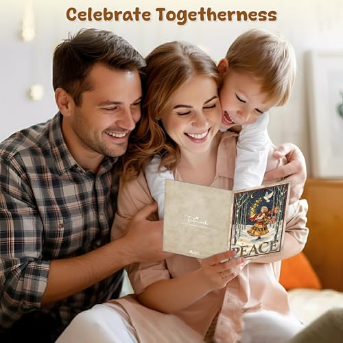 Peace Holiday Cards with Envelopes Vintage Christian Christmas Cards 2026 – 5x7 Inches (TeloNook) Peaceful Faith Greeting Card Set