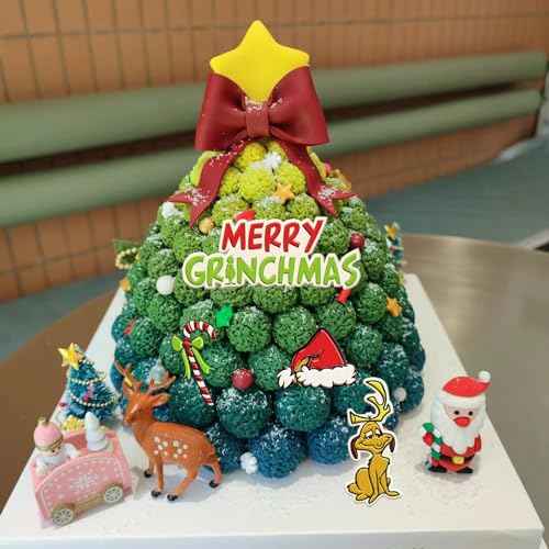 Sijiangmold Merry Christmas Fondant Molds Funny Cartoon Character Silicone Molds Green Hand Resin Molds Xmas Tree Gift Cake Decorating Molds For Cupcake Topper Polymer Clay Gum Paste Set Of 2, Gray