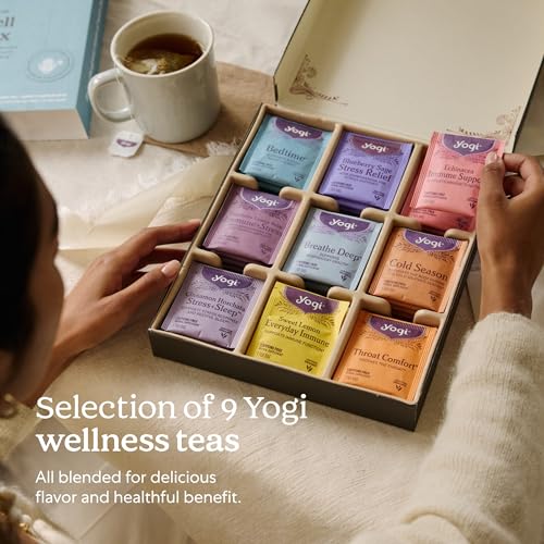 Get Well Tea Gift Box - Organic Wellness Tea Sampler, 45 Bags
