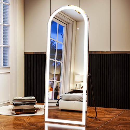 XRAMFY LED White Arched Full Length Mirror - 21“ x 64” Adjustable