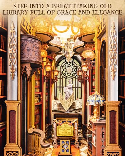 Rolife Library of Wonders Book Nook Kit - Baroque Style 3D Wooden Puzzle for Adults