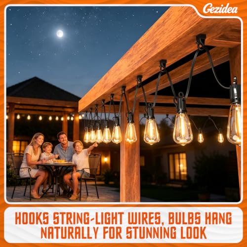 GEZIDEA 30 Pack Ceiling Light Hooks for Indoor Outdoor String Lights