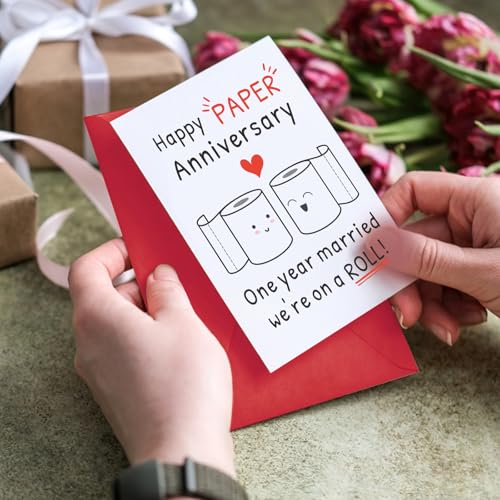 1 Year Paper Anniversary Card - Sweetest Day Gift for Him Her