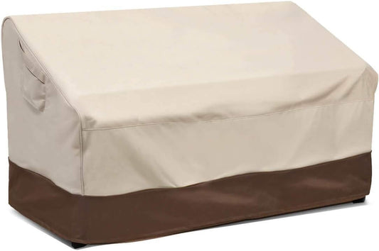 VAILGE 2-Seater Heavy Duty Patio Loveseat Cover - 100% Waterproof & Breathable | Medium Beige & Brown