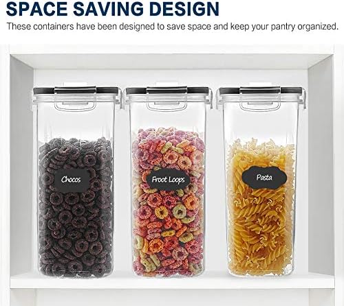 MCIRCO Cereal Container Set - Airtight Food Storage Dispensers with Measuring Tools | 6-Pack (4L/135.2oz)