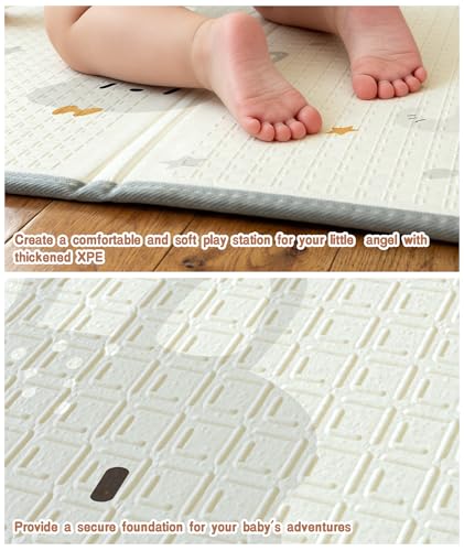 ZEEBABA Baby Playpen with Mat 47x47in - Grey, Safe Play Yard for Toddlers