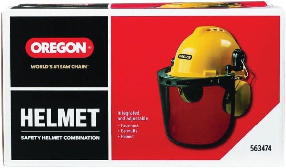 Oregon Chainsaw Safety Helmet with Visor - Protective Combo Set in Yellow
