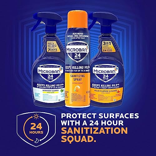 Microban 24 Hour Disinfectant Spray - Citrus Scent, 15oz Pack of 2