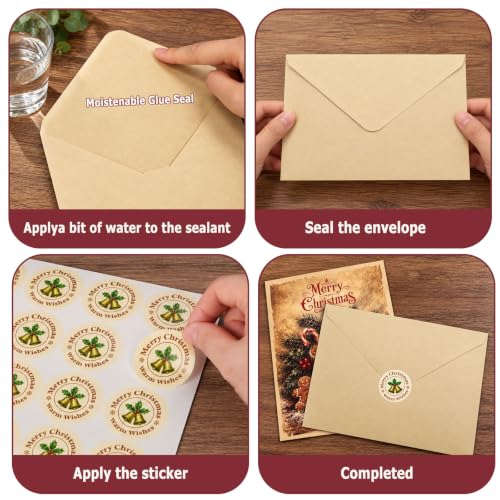 Tlenpo 24 Vintage Christmas Cards Set 5x7 with Envelopes & Stickers – 8 Patterns