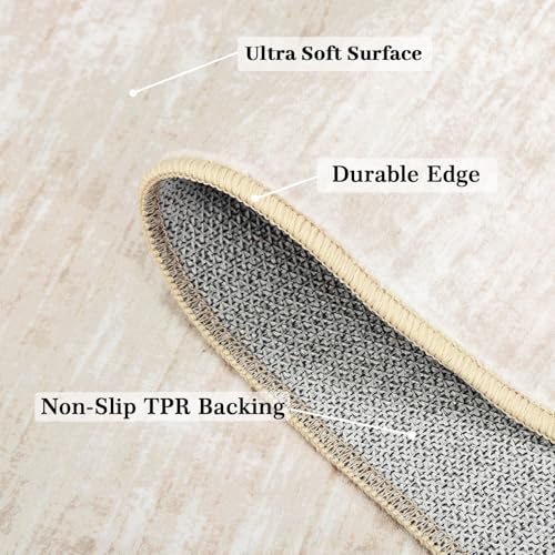 RUGSREAL 8x10 Washable Rug for Living Room Non-Slip Modern Abstract
