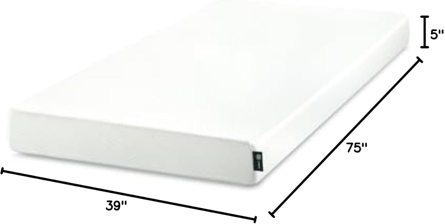 Zinus 5 Inch Twin Green Tea Memory Foam Mattress - Medium Firm, Zoned Pressure Relief, Fiberglass Free