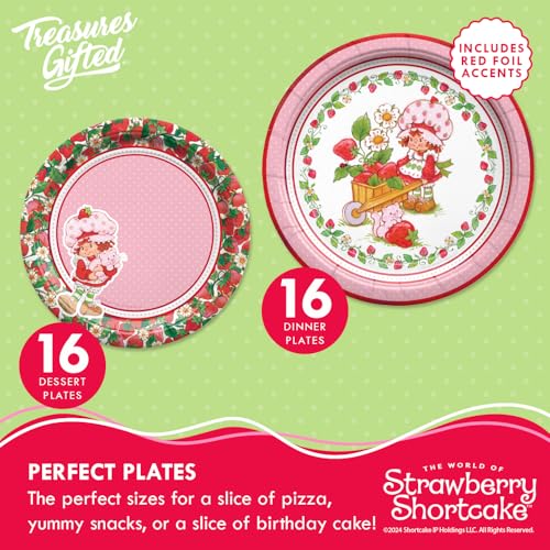 Treasures Gifted Licensed Strawberry Shortcake Party Decorations Set for 16 Guests - Baby Shower & Birthday Supplies