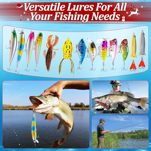 Blue Christmas Fishing Advent Calendar – 24 Days of Lures & Baits for Men