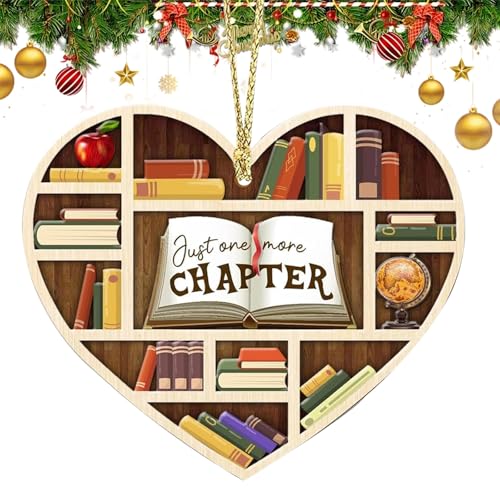 BVKCZ Love Book-a Book Lovers Christmas Ornament 2024 – Bookworm Gift for Teachers & Book Club