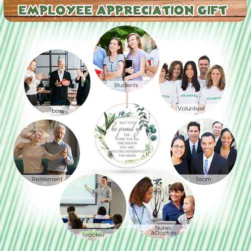 5 Pcs Thank You Ornaments Christmas Appreciation Gifts May You Be Proud of The Work Christmas Tree Ceramic Hanging Decor for Employee Coworker Staff Nurses Teacher