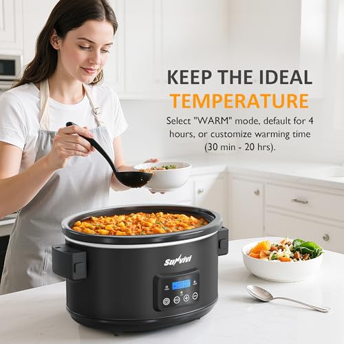 8.5 Quart Programmable Slow Cooker with Locking Lid & Digital Timer - Black