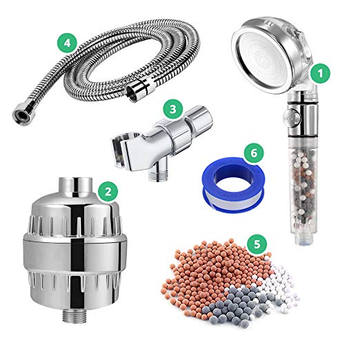 StoneStream EcoPower 6-in-1 High Pressure Handheld Shower Head & Filter Kit