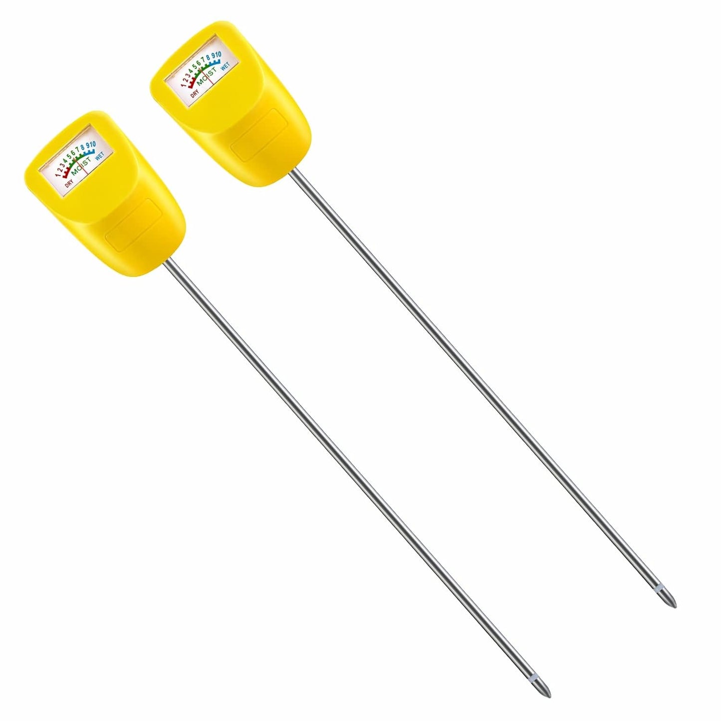 Skiennix Soil Moisture Meter - Long Stem Plant Hygrometer for Garden & Lawn | 2 Pack