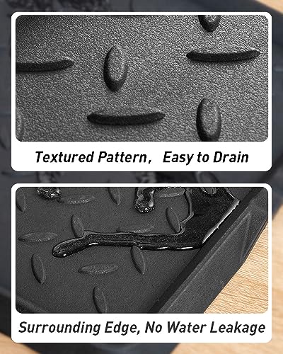 Extra Large Rubber Boot Tray 48 Inch Waterproof Shoe Mat for Entryway - Twill Variation 16x47.5 Inches