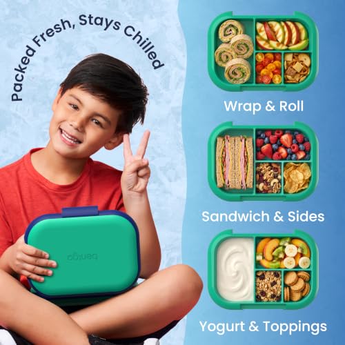 Bentgo Chill Kids 4-Compartment Leakproof Bento Lunch Box - Green/Navy