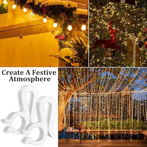 Holiday Light Clips,150 pcs Holiday Light Clips Outdoor Lights Hooks for Christmas Party Light Strings Outdoor Hang Gutter Hooks Halloween Decoration£¨C£©