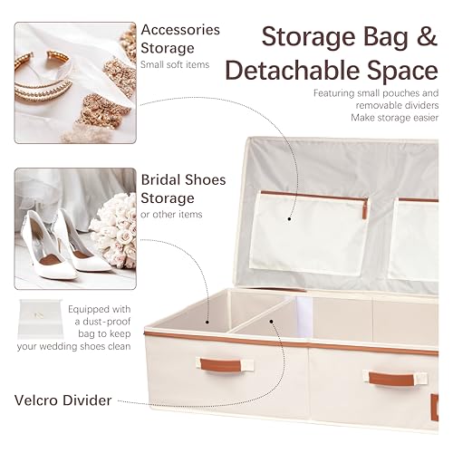 Large Wedding Dress Storage Box with Accessories Organizer - Dustproof & Foldable