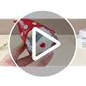 Vesici Christmas Red & White Ceramic Gnome Salt & Pepper Shaker Set - Heart, 3.3 Inch