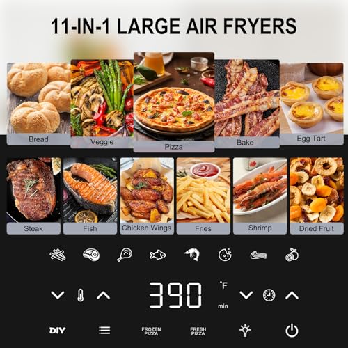 Roaaee 11-in-1 Air Fryer Oven 4.5QT with Pizza & Grill Capacity, Digital Display