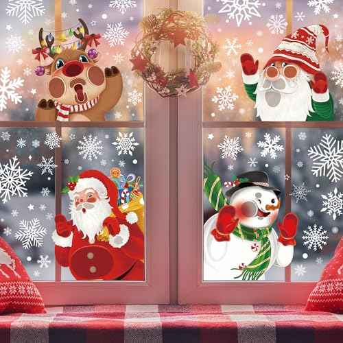 Funnlot Christmas Window Clings Christmas Window Decorations Double Sided Christma s Decorations for Glass Xmas Holiday Home Office School