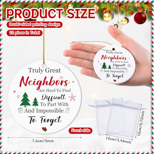 Vercraft 36Pcs Neighbor Gifts Christmas Ornaments 12 Best Neighbor Ornament - Neighbors Variation