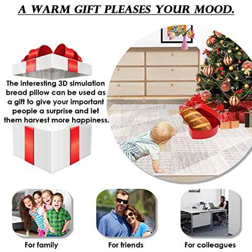 zhidiloveyou Bread Pillow Funny Stuffed Bread Shaped Pillow Toy Gift for Kids Adults, 15.7 in