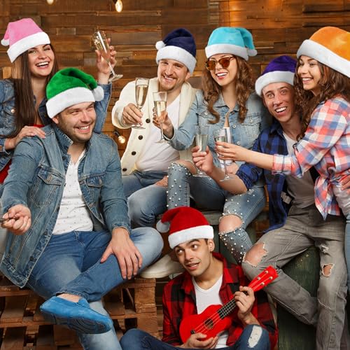 JaGely Multicolor Plush Santa Hat Gnome Hat Xmas Dwarf for Adults Men Women Holiday Party Supplies (9)