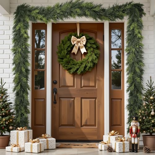 SHareconn 12FT Artificial Christmas Cedar Garland Decoration,