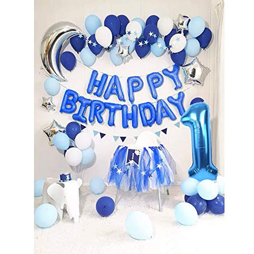 TONIFUL 40 Inch Blue Large Numbers Balloon 0-9 Foil Mylar Big Number 1 Balloon Digital 1 for 2026 Graduation New Year Eve Birthday Party,Wedding, Bridal Shower Engagement Photo Shoot, Anniversary