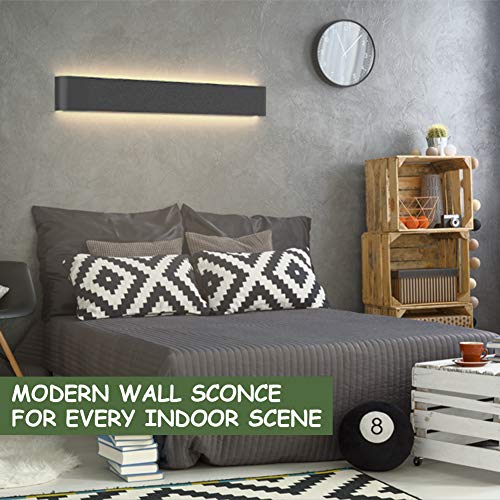 Modern Vanity Light Fixture 43.3 Inch Black Wall Sconce for Bathroom Mirror - Warm Light Variation