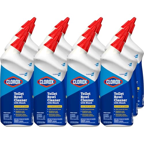Toilet Bowl Cleaner with Bleach - Fresh Scent, 24 fl oz, 12 Pack - Disinfects & Eliminates Odors - Variation of THIS listing