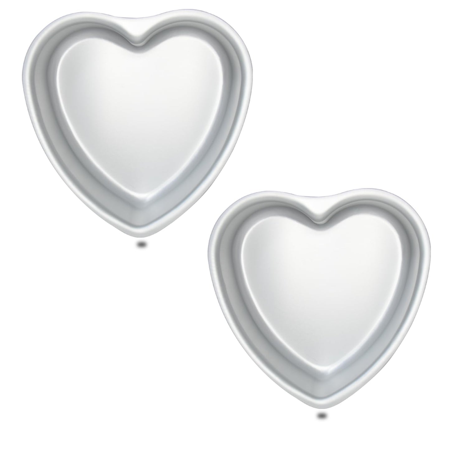 kefyixc Set of 2 Heart-shaped cake pan, heart-shaped cake tin, aluminum, 8-inch heart-shaped, for weddings, parties, family and other occasions cake (8 x 2 Inch,Set of 2)