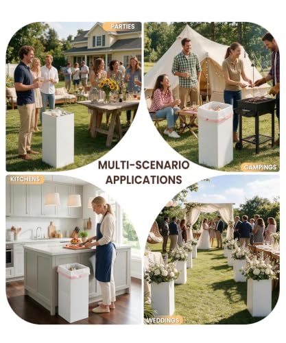 30 Gallon Disposable Trash Cans for Parties - Pack of 4, Eco-Friendly & Foldable