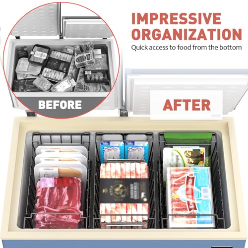 Goovilla Black Freezer Organizer Bins 8 Pack for 5-7 Cu.FT Chest & Upright Freezers