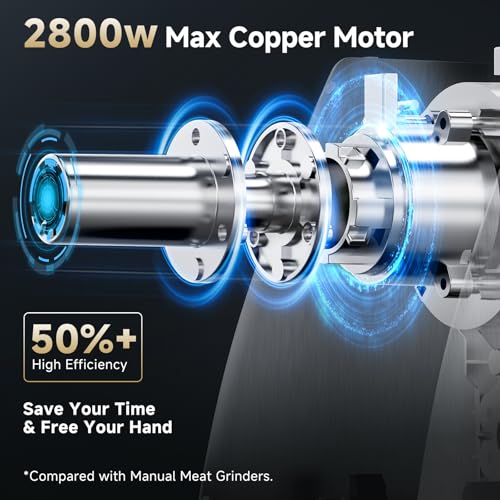 Electric Meat Grinder 3-in-1 Sausage Stuffer Kubbe Maker 2800W - Silver