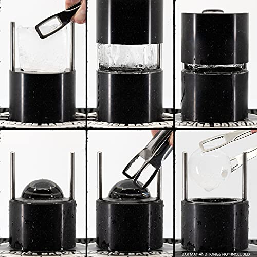 Ice Ball Press - Paloma Finish Aluminum Sphere Maker with Ice Tray - Made in USA