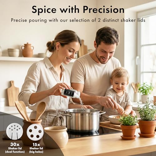 Glass Spice Jars Set with Bamboo Lids and Labels - 36 Pack Kitchen Storage