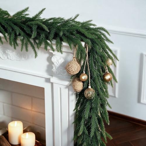 9FT Artificial Christmas Garland for Mantel, Stairs & Entryways