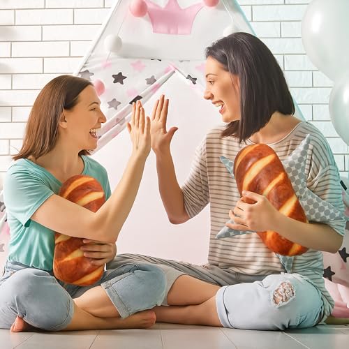 Jetec 2 Pieces 3D Simulation Bread Pillows, Plush Bread Shape Stuffed Funny Burrito Throw Pillow Soft Butter Toast Food Decoration for Office Home Cushions(16 Inch)