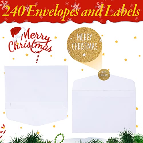 Crtiin 240-Piece Christmas Cards with Envelopes & Stickers, Classic Edition